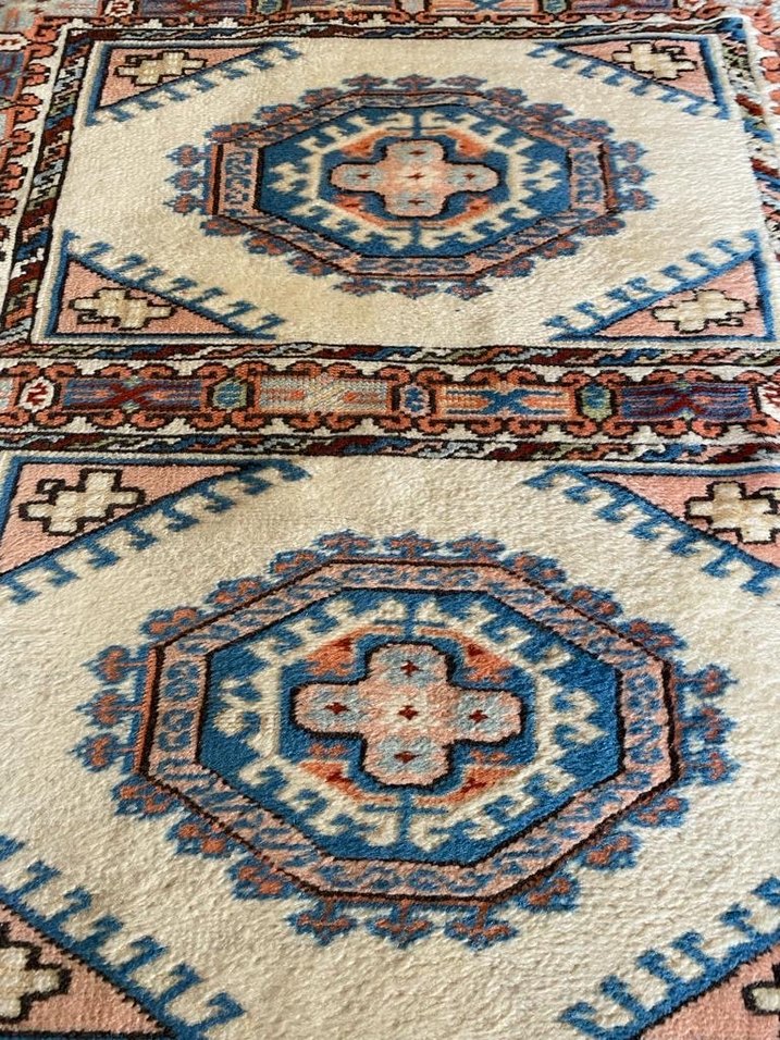 Çok Renkli Desenli Antika Geleneksel Halı - Görsel 4