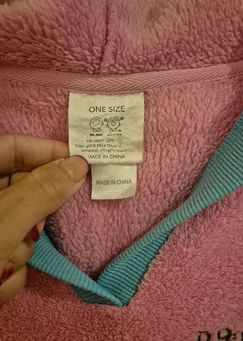 Kız Çocuk Pembe Kapüşonlu Polar Panço - Görsel 2