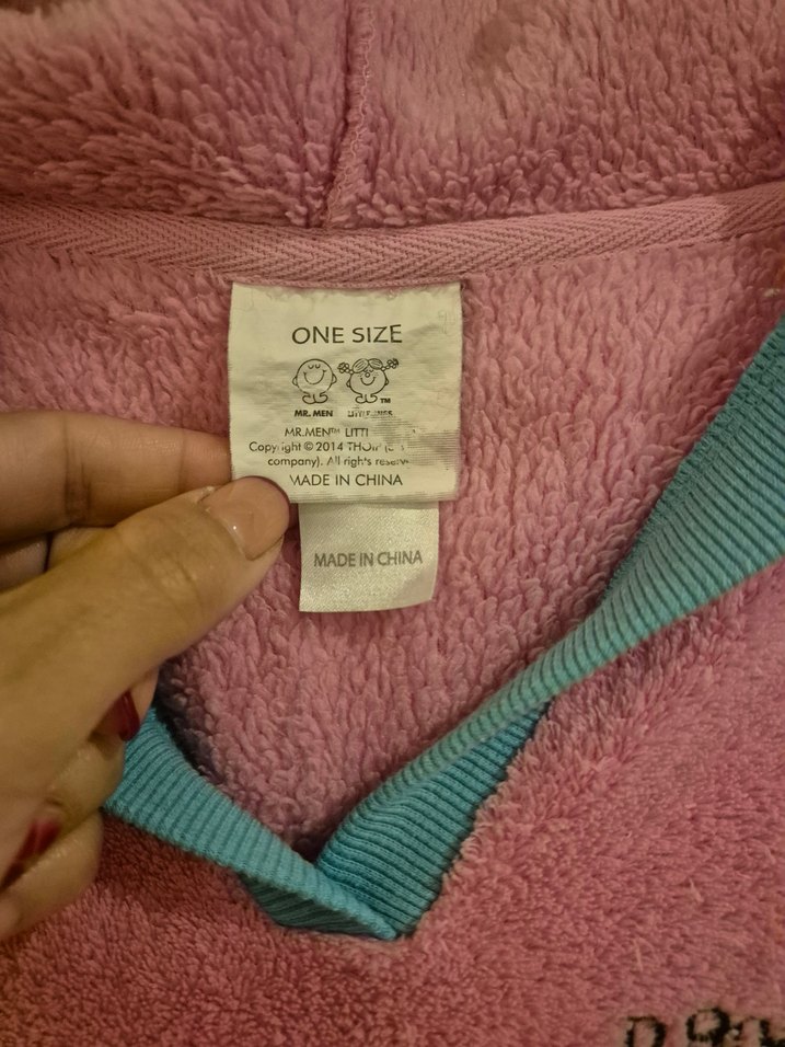 Kız Çocuk Pembe Kapüşonlu Polar Panço - Görsel 2