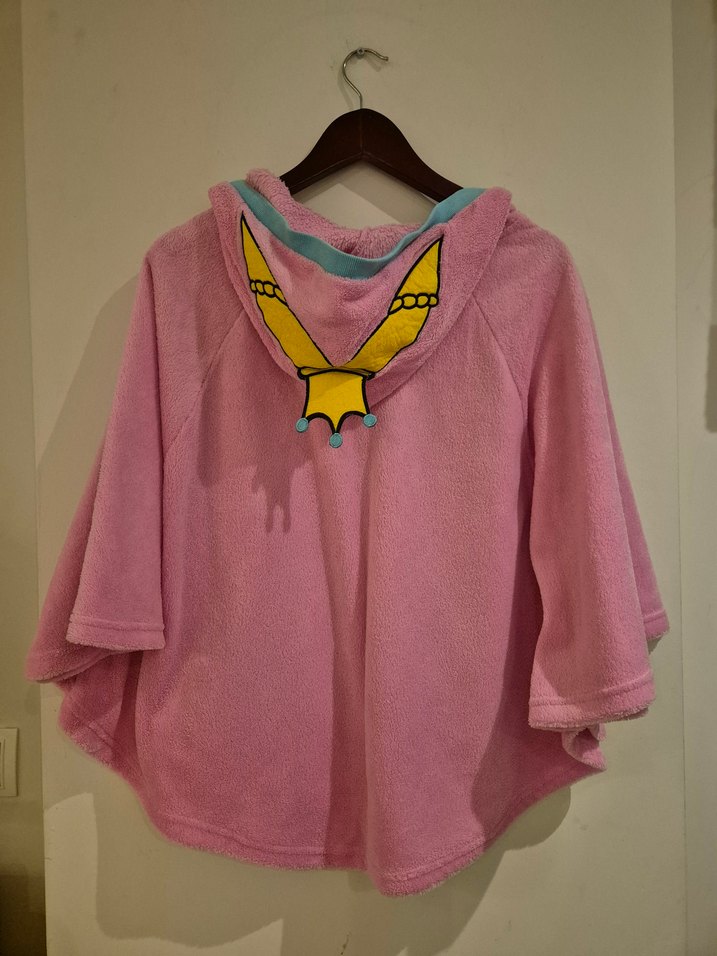 Kız Çocuk Pembe Kapüşonlu Polar Panço - Görsel 3