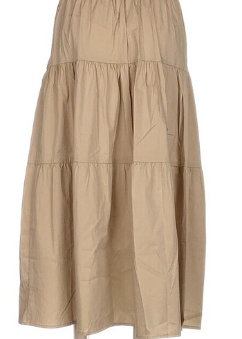 Bej Düğmeli Bohem Uzun Etek - Görsel 3