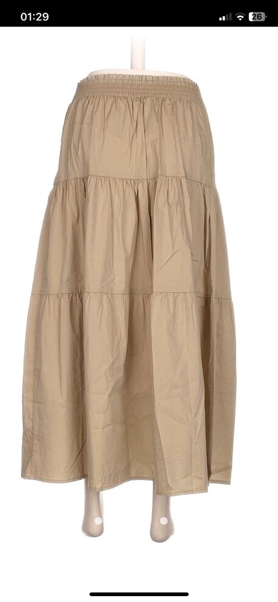 Bej Düğmeli Bohem Uzun Etek - Görsel 3