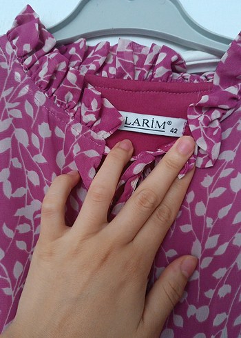 Pembe Bohem Uzun Kollu Pileli Elbise - Görsel 3