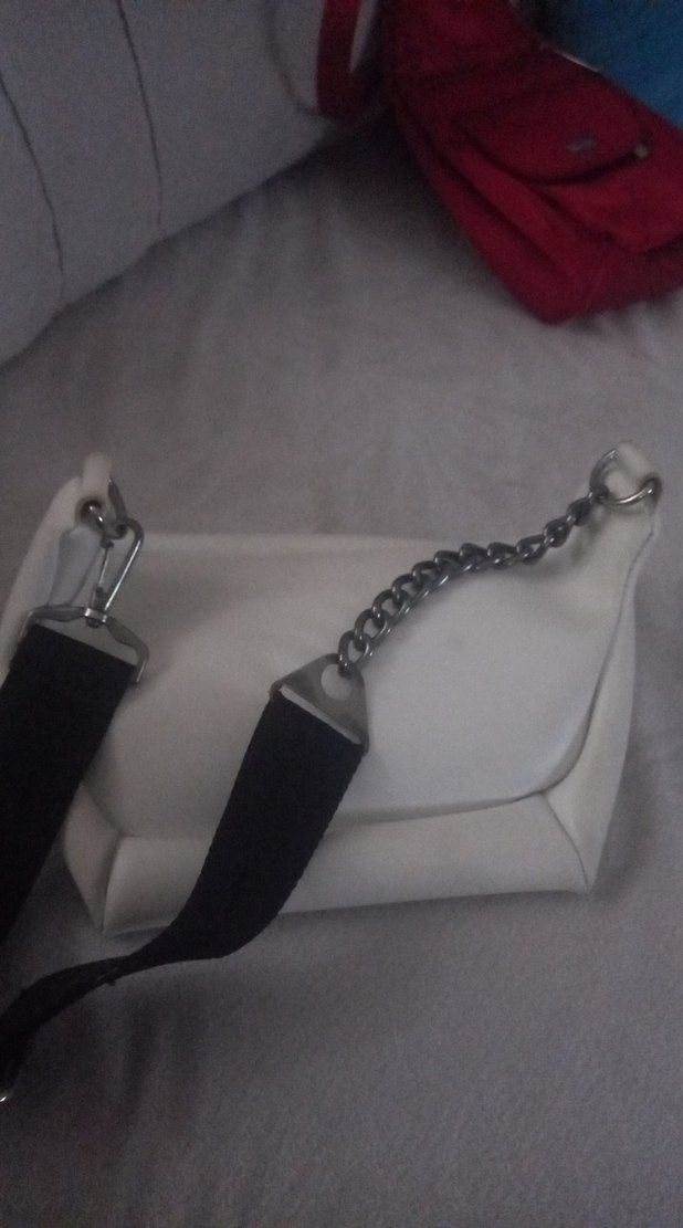 Beyaz Kadın Fermuarlı Çapraz Çanta - Görsel 3