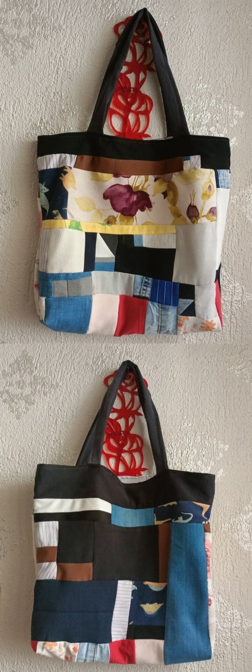 Bohem Çok Renkli Kumaş Kol Çantası - Görsel 3