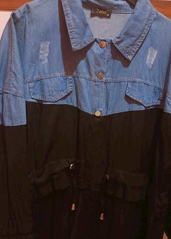 Diğer Düğmeli Kadın Mavi Denim Ceket