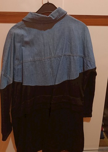 l Beden mavi Renk Düğmeli Kadın Mavi Denim Ceket