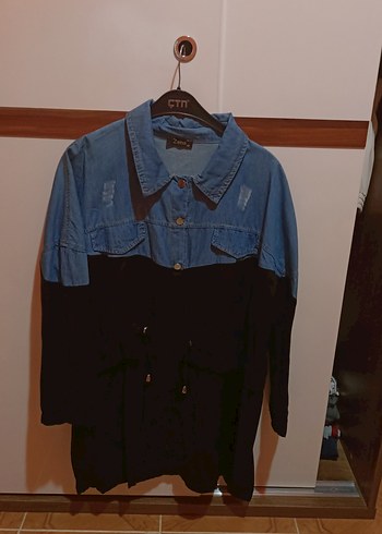 Düğmeli Kadın Mavi Denim Ceket