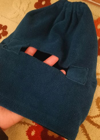 Çocuklar için Mavi Örgü Polar Bere - Görsel 2