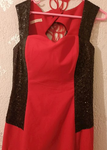 Diger Kırmızı Straplez Uzun Abiye Elbise - Görsel 2