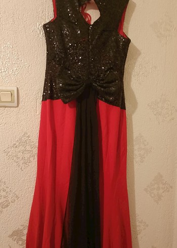 Diger Kırmızı Straplez Uzun Abiye Elbise - Görsel 3