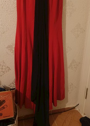 Diger Kırmızı Straplez Uzun Abiye Elbise - Görsel 6