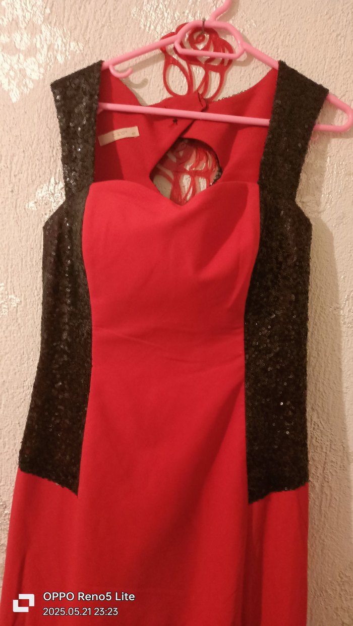 Diger Kırmızı Straplez Uzun Abiye Elbise - Görsel 2