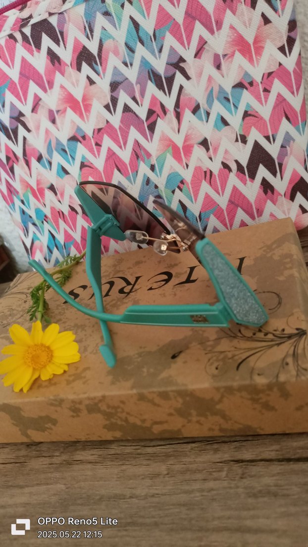 Turkuaz Şeffaf Gövde Bohem Kadın Güneş Gözlüğü - Görsel 2