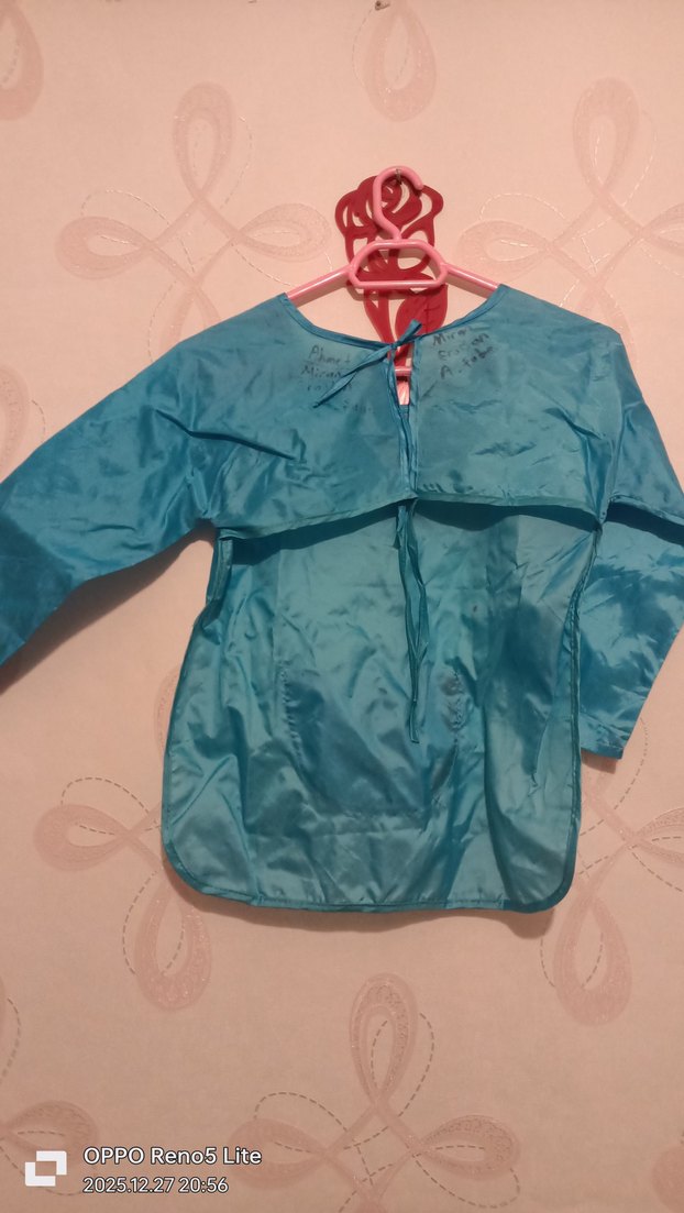 Parlak Mavi Uzun Kollu Bebek Önlüğü - Görsel 3