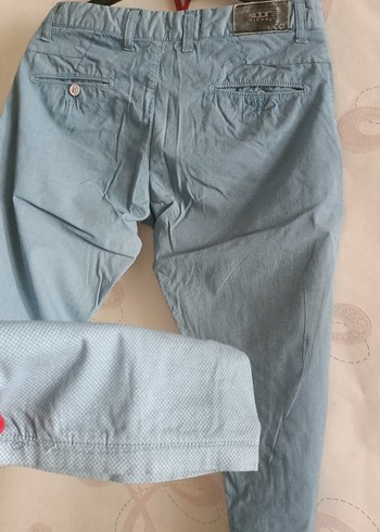 Düğmeli Mavi Erkek Denim Pantolon - Görsel 5