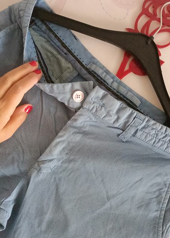 Düğmeli Mavi Erkek Denim Pantolon - Görsel 3