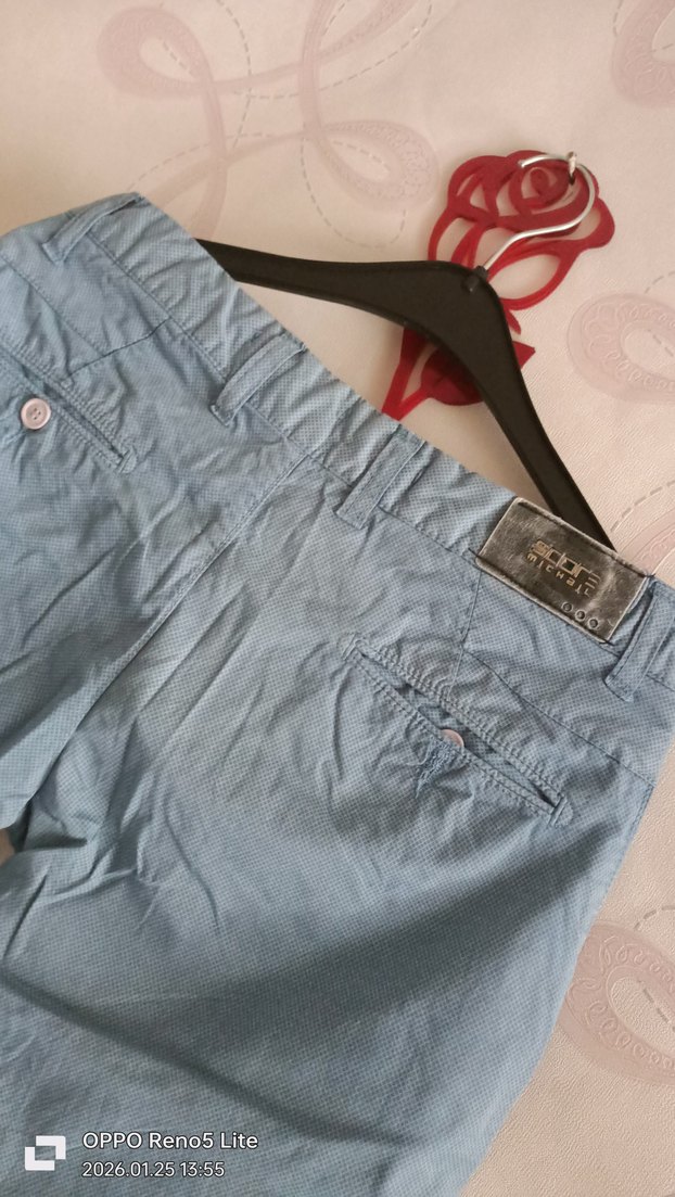 Düğmeli Mavi Erkek Denim Pantolon - Görsel 4