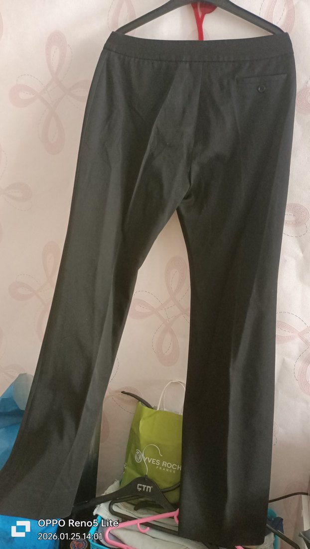 Gri Kadın Midi Kumaş Pantolon - Görsel 4