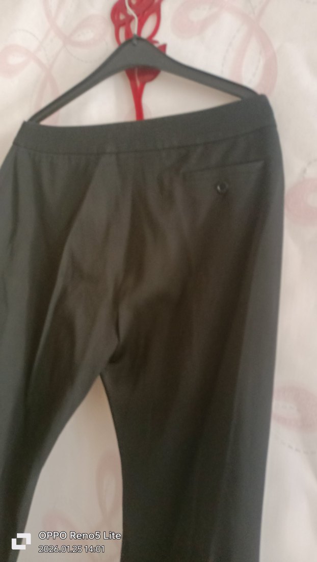 Gri Kadın Midi Kumaş Pantolon - Görsel 3