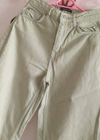 Bej Midi Kadın Keten Pantolon - Görsel 2