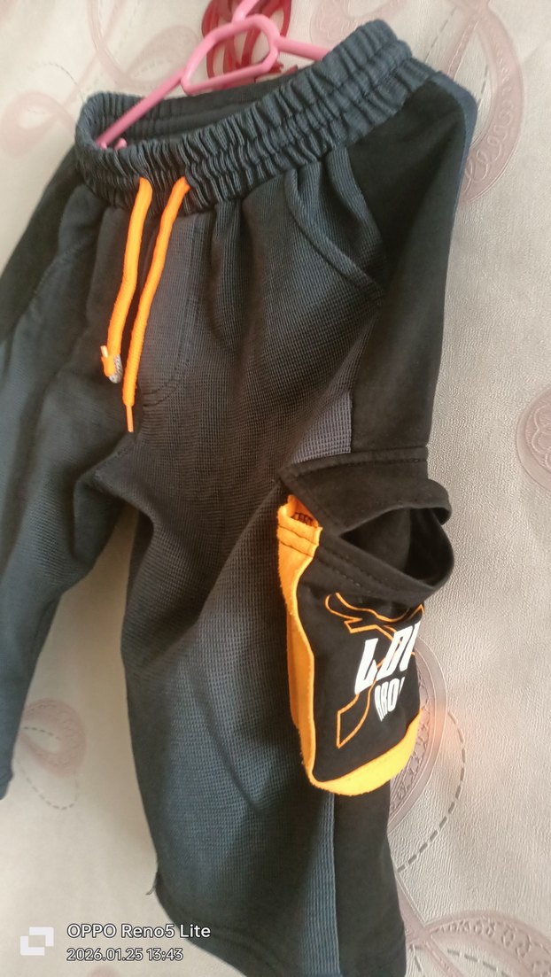 Erkek Siyah Bol Kesim Kemerli Şort - Görsel 4