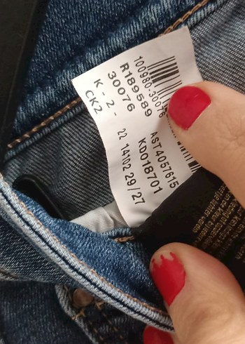 Kadın Mavi Rahat Kesim Midi Boy Kot Pantolon - Görsel 6