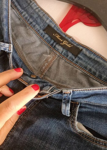 Kadın Mavi Rahat Kesim Midi Boy Kot Pantolon - Görsel 3