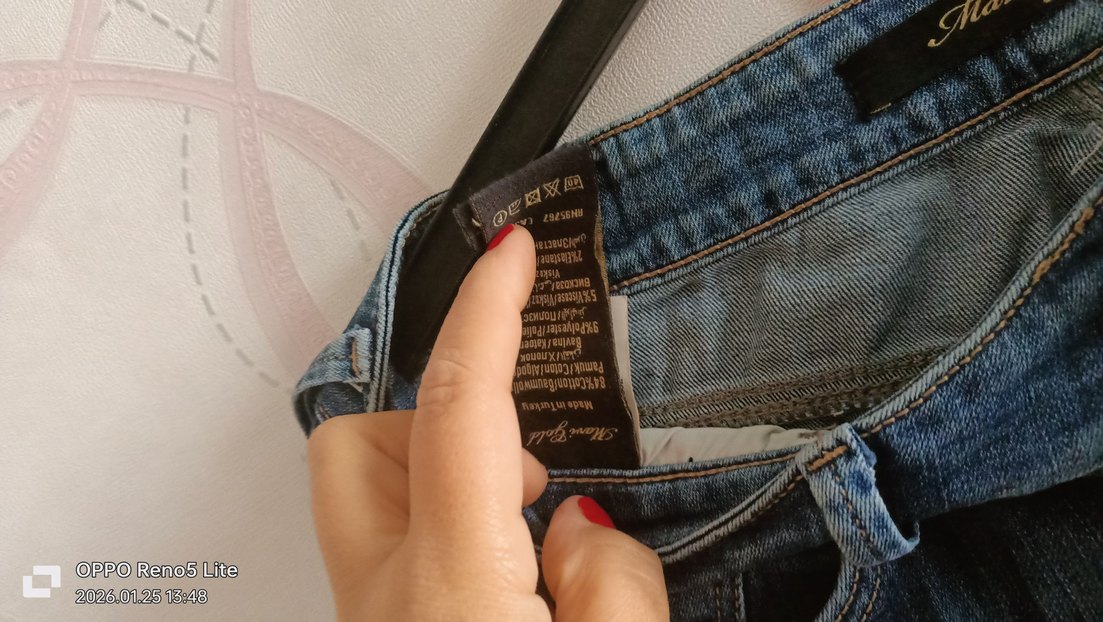 Kadın Mavi Rahat Kesim Midi Boy Kot Pantolon - Görsel 4