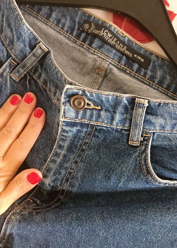 Mavi Bol Kesim Midi Kot Pantolon - Görsel 2