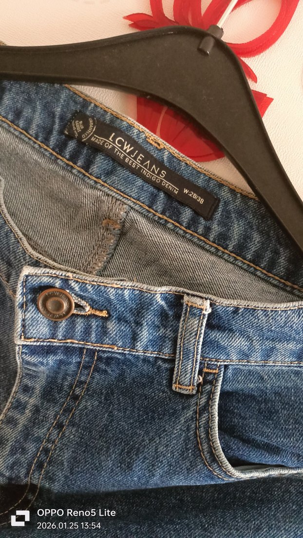 Mavi Bol Kesim Midi Kot Pantolon - Görsel 3