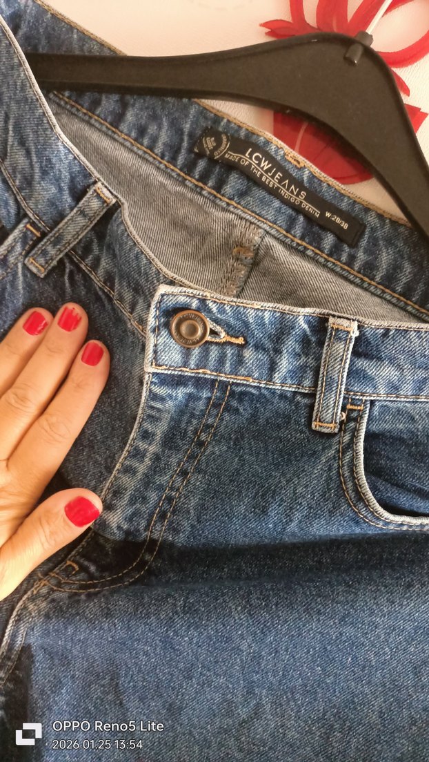 Mavi Bol Kesim Midi Kot Pantolon - Görsel 2