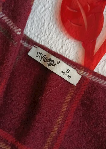 Bordo Ekose Mini Askılı Kısa Tulum - Görsel 4