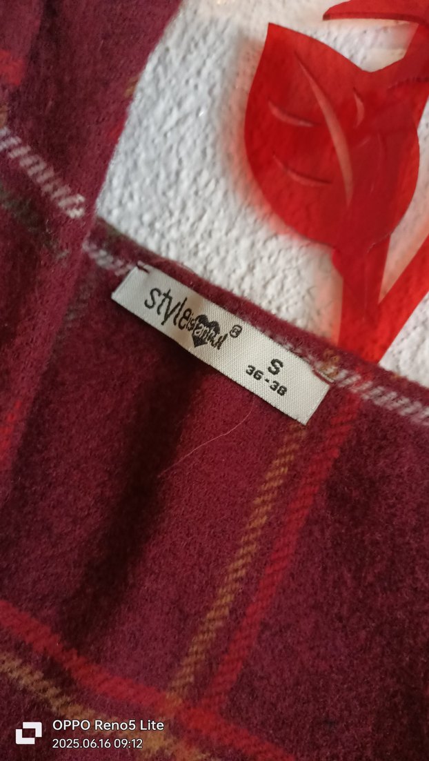 Bordo Ekose Mini Askılı Kısa Tulum - Görsel 4