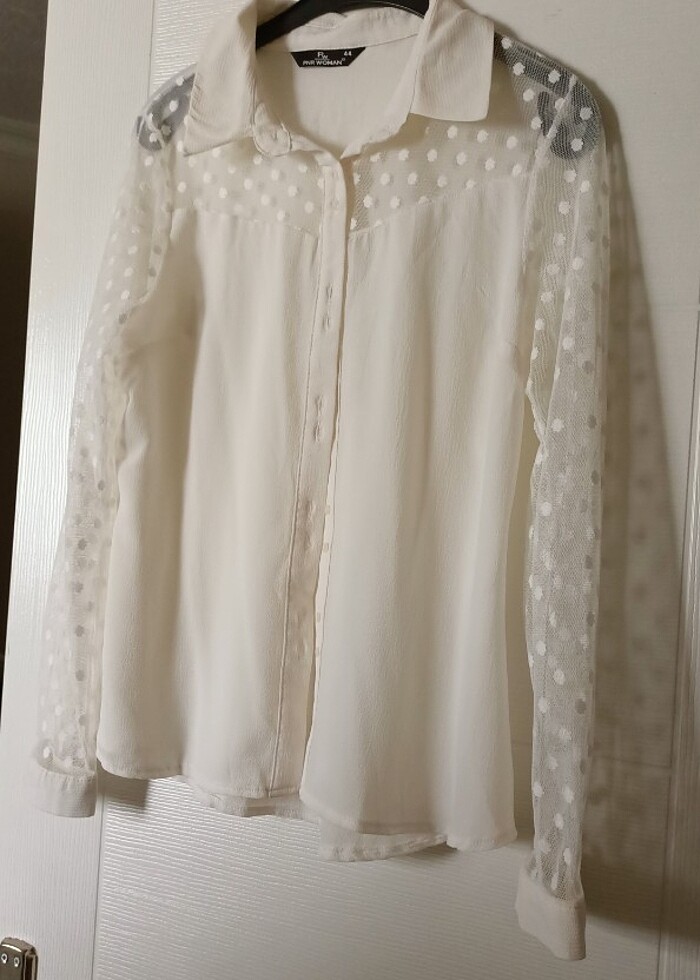 Beyaz gömlek L beden - Görsel 3