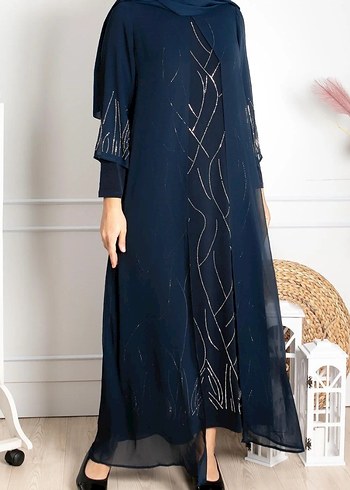 Tesettür Lacivert Abiye - Görsel 2