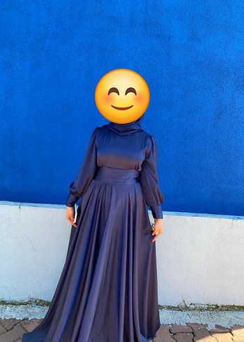 Tesettür Lacivert Abiye Uzun - Görsel 2