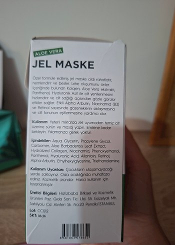 Diğer Clasy Aloe Vera Jel Maske