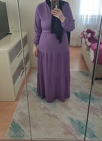 Lila elbise - Görsel 5