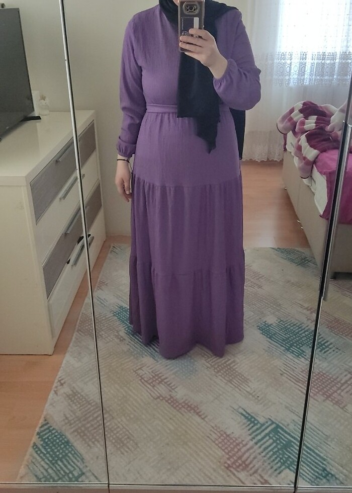 Lila elbise  - Görsel 5