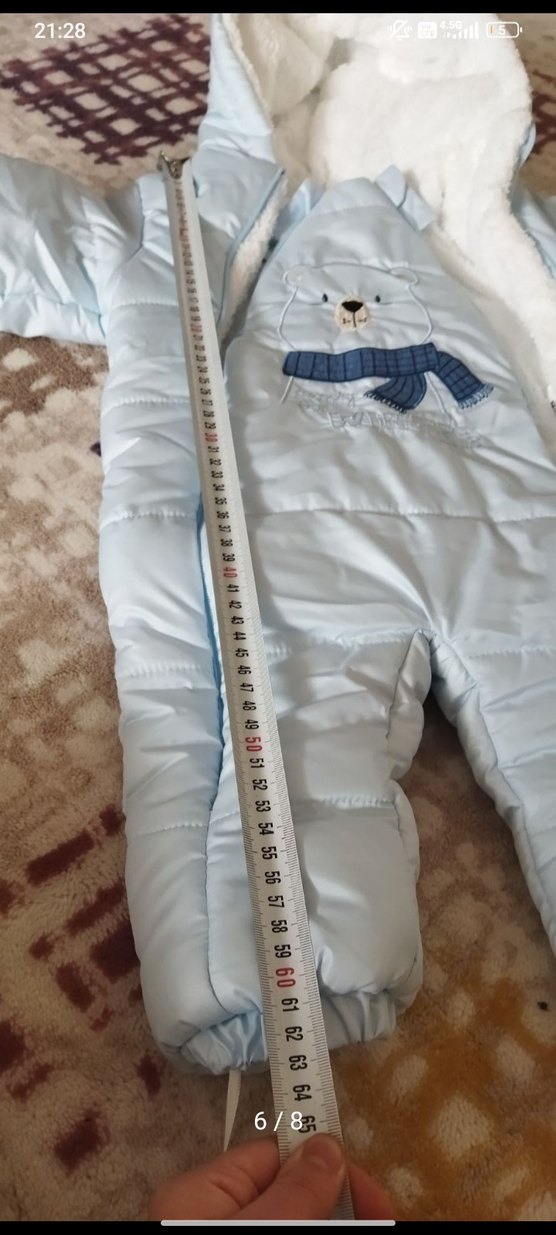 astronot mont Mavi Erkek Bebek Peluş Tulum - Görsel 4