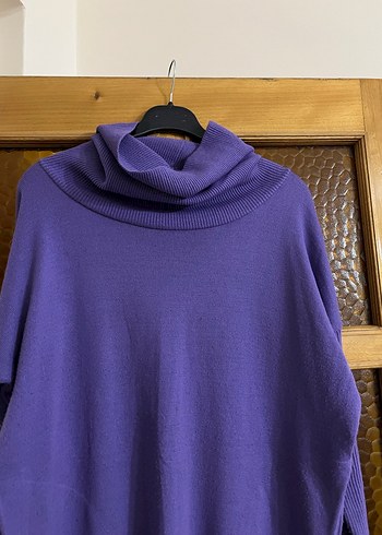 Mor Boğazlı Uzun Kollu Salaş Kazak - Görsel 3