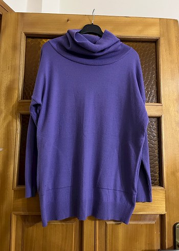 Mor Boğazlı Uzun Kollu Salaş Kazak - Görsel 2