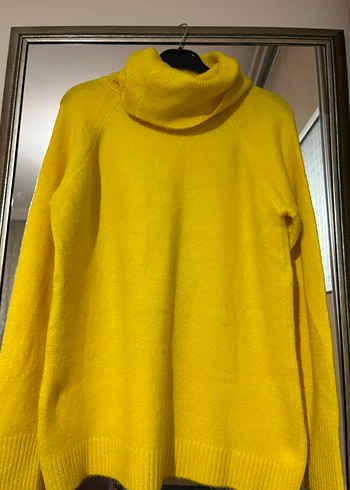 Sarı Balıkçı Yaka Kadın Kazak - Görsel 2