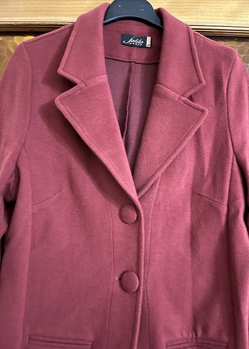 Bordo Düğmeli Kadın Blazer Ceket - Görsel 4