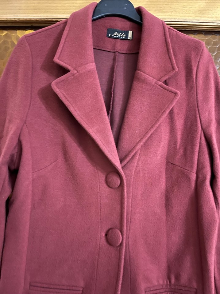 Bordo Düğmeli Kadın Blazer Ceket - Görsel 4