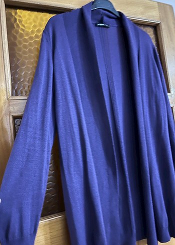 Mor Midi Kadın Salaş Hırka - Görsel 5