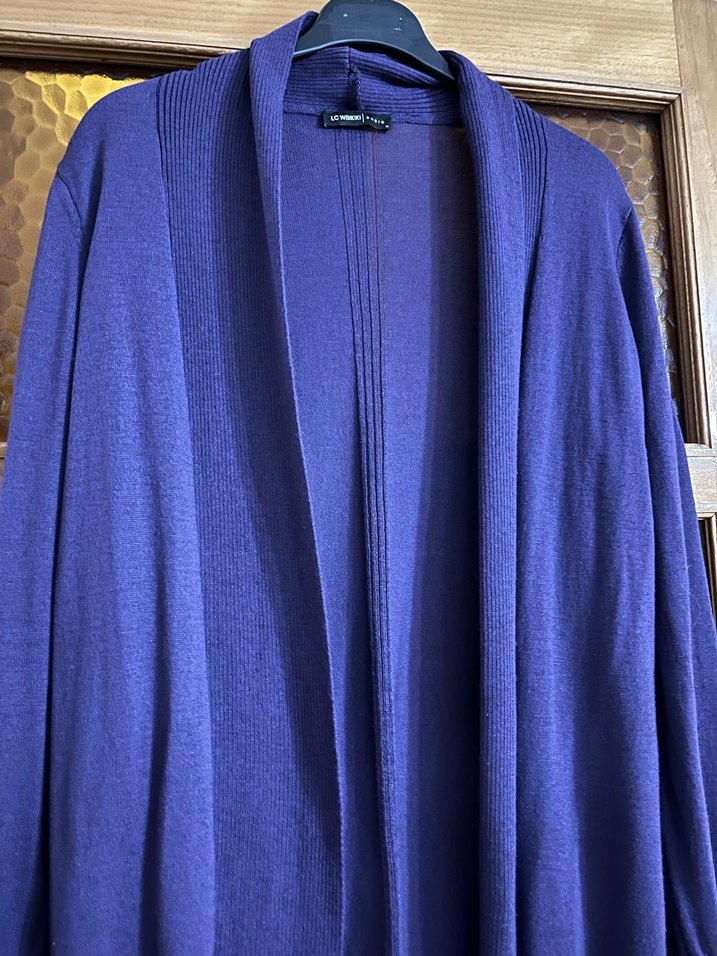 Mor Midi Kadın Salaş Hırka - Görsel 3