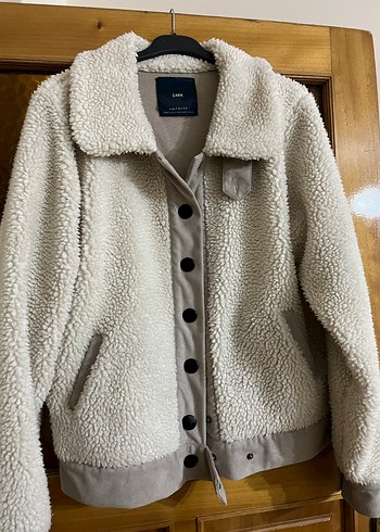 Düğmeli Bej Kadın Polar Ceket - Görsel 3