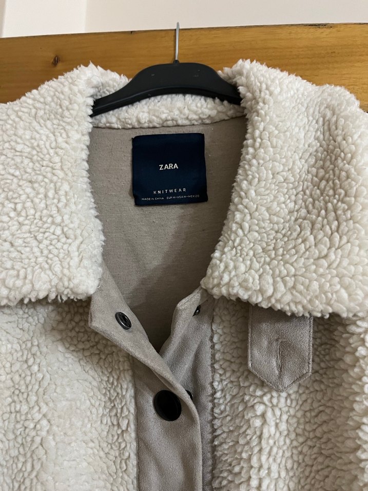 Düğmeli Bej Kadın Polar Ceket - Görsel 5